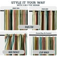 thumbnail image 3 of Vargottam Cotton Curtains for Windows - 3-in-1 Rod Pocket/Back Tab Short Window Drapes - Light Filtering Cotton Canvas Panels - Set of 2, 52"x63" - Stripe Print (Multicolor), 3 of 8