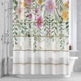 thumbnail image 3 of Pink Yellow Daisy Shower Curtain for Bathroom Decor, Floral Wildflowers Waterproof Fabric Shower Curtain, 72"x78" Set with 12 Hooks, 3 of 9