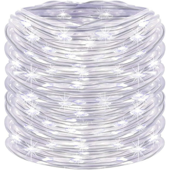 Plug in Rope Lights,300 LEDs 104ft Waterproof Outdoor String Lights, Warm White Steady Light Copper Wire for Garden, Fence, Party, Wedding Decoration