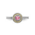 thumbnail image 3 of 1/4 Carat (Ctw) Pink Tourmaline Ring in Sterling Silver with 14K Accents, 3 of 5