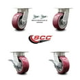 thumbnail image 2 of 5 Inch Kingpinless Poly on Aluminum Wheel Caster Set 2 Swivel Locks 2 Brakes SCC, 2 of 2
