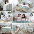 thumbnail image 6 of Retro Beach Starfish Full Size Comforter Set, Coastal Vintage Watercolor Ocean Marine Life Bedding for All Seasons, 4 Pcs Bed Set, 1Quiltcover (86"x86") ,1Sheet(80"x116"), 2Pillowcases (30"x20"), 6 of 9