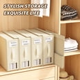 thumbnail image 6 of SPORTS JOY 4Pack Bed Sheet Organizer and Storage,Foldable Linen Closet Organizer and Storage with Window,Sheet Storage Organizer for Bedsheets,Blankets and Towel,Duvet Covers (Beige), 6 of 7