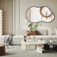 thumbnail image 5 of TEWLOSS Irregular Wall Mirror 36"x20" Cloud Shaped Mirrors for Bathroom, Black Aluminum Alloy Frame, 5 of 12