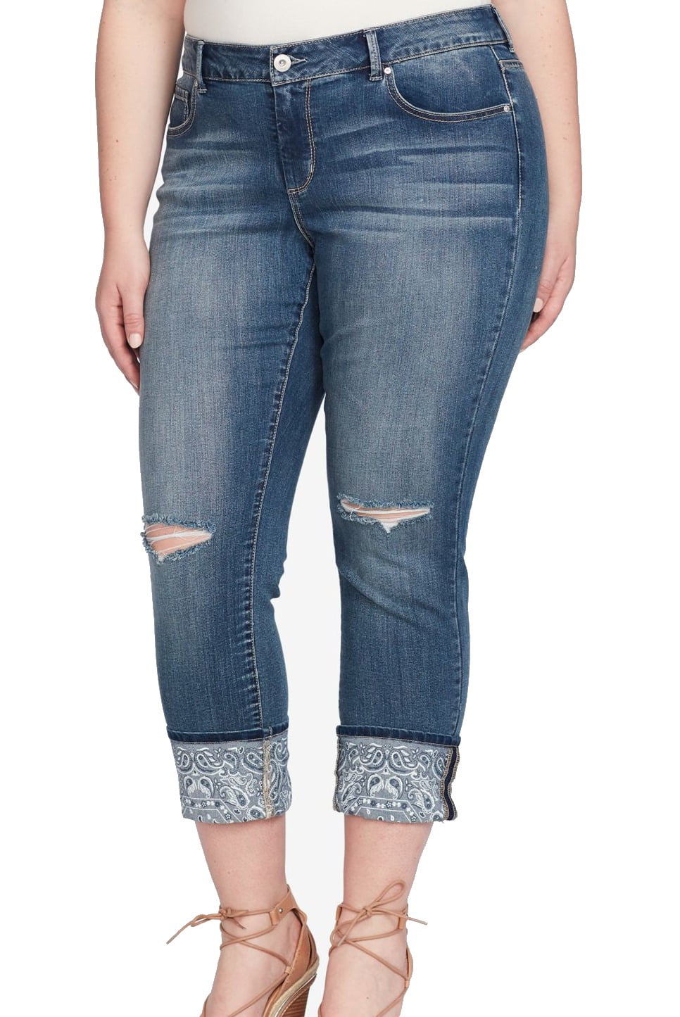 Jessica Simpson - Jessica Simpson Womens Plus Stretch Cuffed Jeans ...