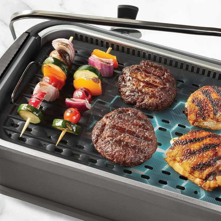 DiamondForce Electric Indoor Nonstick Smokeless Countertop Grill Small  Appliance with Removable Grill Plate and Lid 