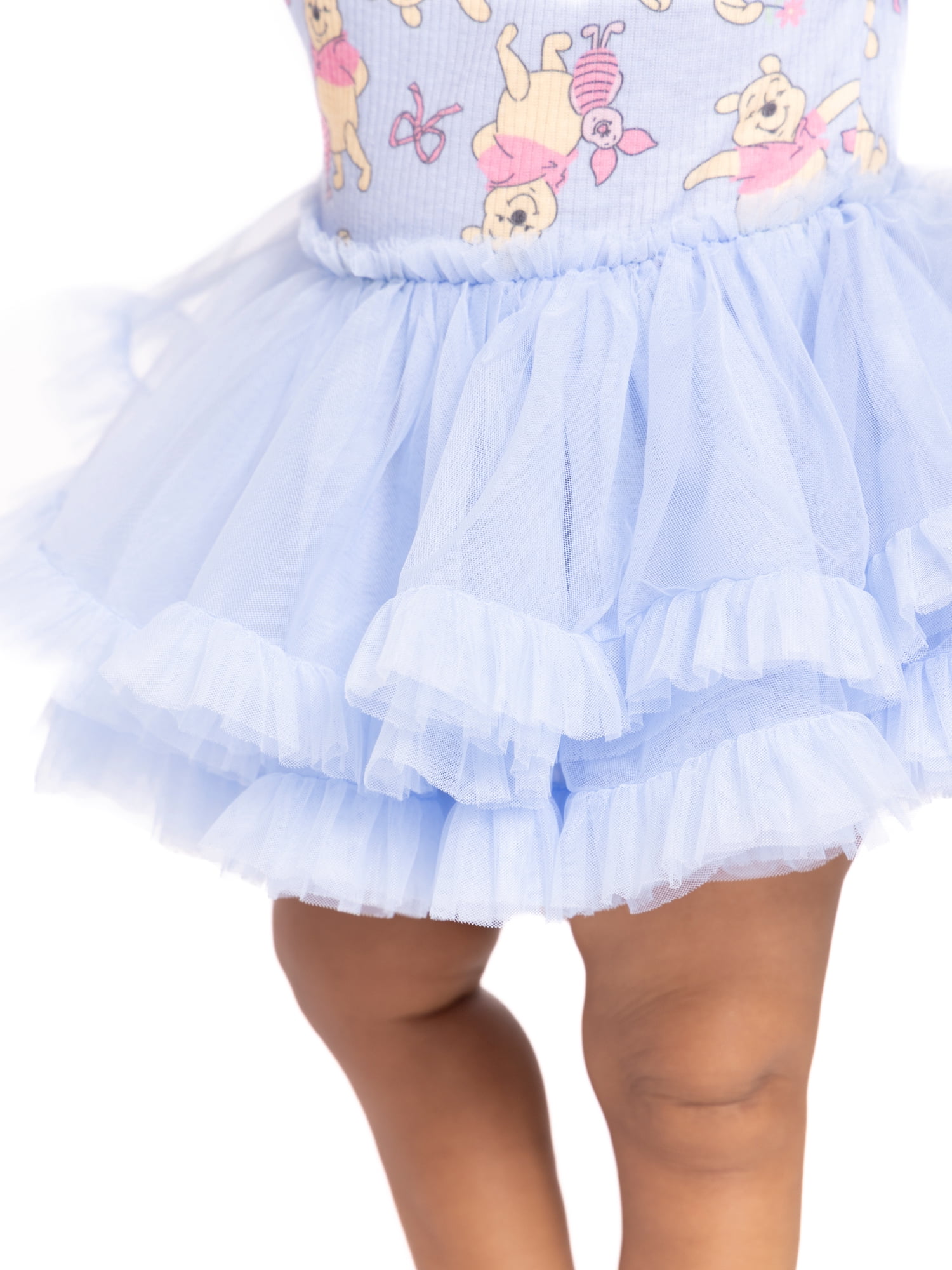 Winnie the Pooh Baby Girls Print Tutu Dress Bodysuit and Matching Headband, 2 Piece, Sizes Newborn-24M