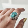 thumbnail image 5 of Natural Blue Copper Turquoise Ring, Turquoise Ring, December Birthstone, Designer Band, 925 Sterling Silver, Womens Ring, Christmas, Thanksgiving, Handmade, Statement Jewelry, Natural Turquoise Ring, 5 of 6
