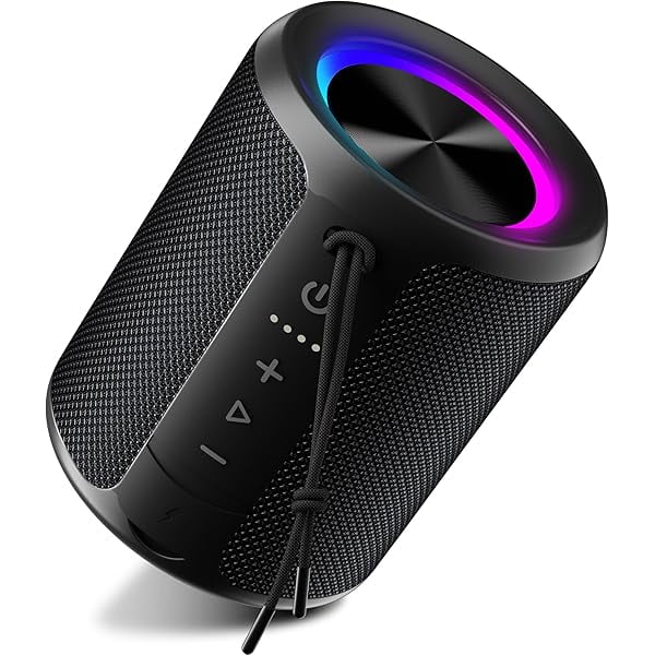 Portable Bluetooth Speaker, IPX7 Waterproof Wireless Speaker with 20W Loud Stereo Sound, 15H Playtime & Beat-Synced RGB Light, Small Outdoor Speaker for Shower, Pool, Beach, Hiking and Gifts
