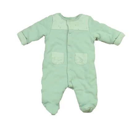 

Pre-owned Absorba Unisex Light Teal 1-piece footed Pajamas size: 0-3 Months