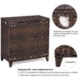thumbnail image 5 of Cesto para la ropa sucia con 3 bolsas con forro extraíbles; Cesto para la ropa sucia de ratán tejido a mano de 132 L con tapa y patas elevadas; Cesto para ropa con asas laterales; Clasificador de ropa, 5 of 5