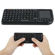 Mini Wireless Keyboard with Touchpad, Rechargeable Ultra Portable Bluetooth Keyboard and Mouse, Backlit Keyboard for HTPC, for PS3/4, Smartphones, PC, Tablet, TV Box, Windows, Black