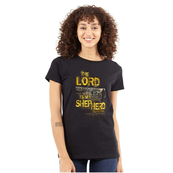 The Lord Is My Shepard Christian Womens Slim Fit Graphic Tee Brisco Brands S