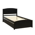 thumbnail image 3 of Merax Solid Wood Twin Size Platform Bed with Trundle, Wooden Bed Frame Twin Trundle Bed (Black), 3 of 4