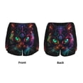 thumbnail image 3 of Salouo Futuristic Cat Warrior Print Women's 2 in 1 Running Shorts Double-Layer Shorts Athletic Workout Gym Yoga Shorts Running Shorts for Women-Large, 3 of 7