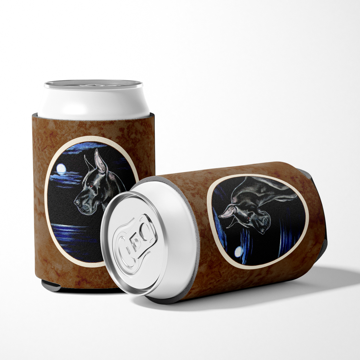 Carolines Treasures 7060CC Black Great Dane in the Moonlight Can or Bottle Hugger