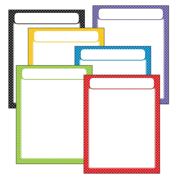 TREND Polka Dots Learning Charts Combo, 6 Count