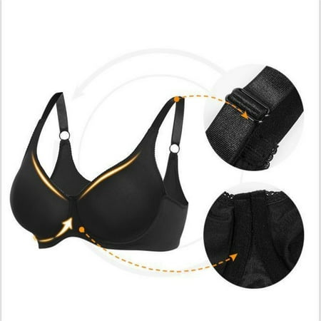 FJUCHAI Women s Plus Size Sports Bra Back Tank Top Bra Basic Non-Steel Underwear