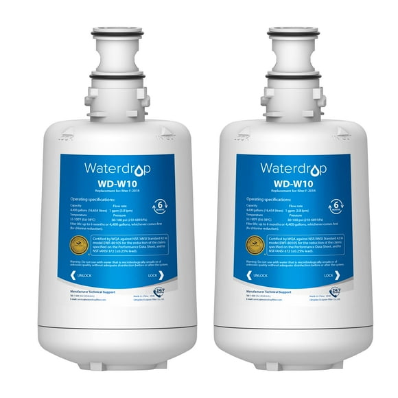 Waterdrop F-201R Water Filter Cartridge, NSF/ANSI 42 Certified, Replacement for F-201R Water Filter Cartridge for Hot Water Dispenser, pack of 2, Model No. WD-W10