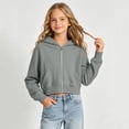 thumbnail image 3 of RFQWOVSR Girls Crop Zip Up Hoodie Soft Comfortable with Pocket Casual Jacket 13-14 Years, 3 of 6