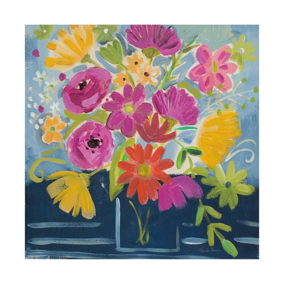 Farida Zaman 'Folk Floral III' Canvas Art