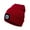 Red, variant on Morttic Men Women Knitted Hat With Led Light Button Battery Powered Hat Warm Cap Suitable Outdoor Winter, Black