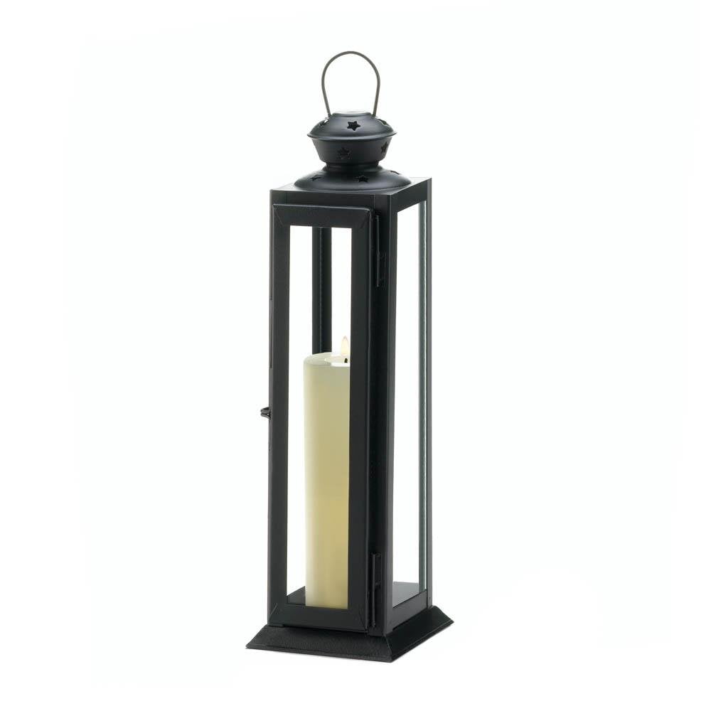 Black Candle Lantern, Decorative Outdoor Metal Candle Lanterns Holder