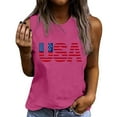 thumbnail image 4 of Summer Tank Top for Women Women Summer Crew Neck Sleeveless Racerback Tank Tops Casual Loose Fit Beach T Shirts, 4 of 5