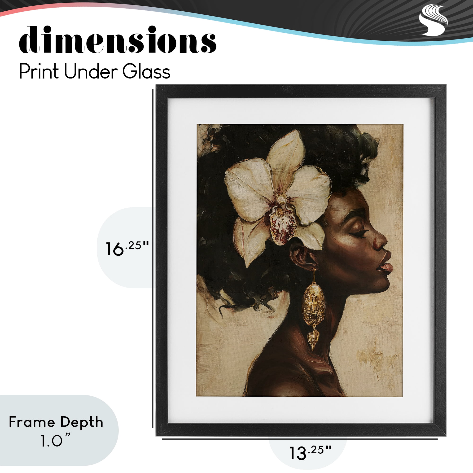 Stupell Industries Orchid Majesty Portrait Black Framed Print Under Glass, design by Svetlana Aleynikova