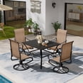 thumbnail image 4 of UDPATIO Patio Swivel Chairs Set of 4, Outdoor Dining Chairs High Back, All Weather Breathable Textilene Outdoor Chairs with Metal Rocking Frame for Lawn Garden Backyard Duck,Brown, 4 of 8