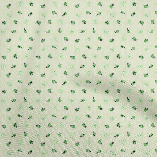 oneOone Tissu Georgette Viscose Vert Menthe Matériel de Robe Artistique Tissu Imprimé au Mètre 42 Pouces de Large