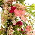 thumbnail image 5 of Northlight Cranesbill Geranium and Veronica Twig Wreath - 21" - Pink, 5 of 8