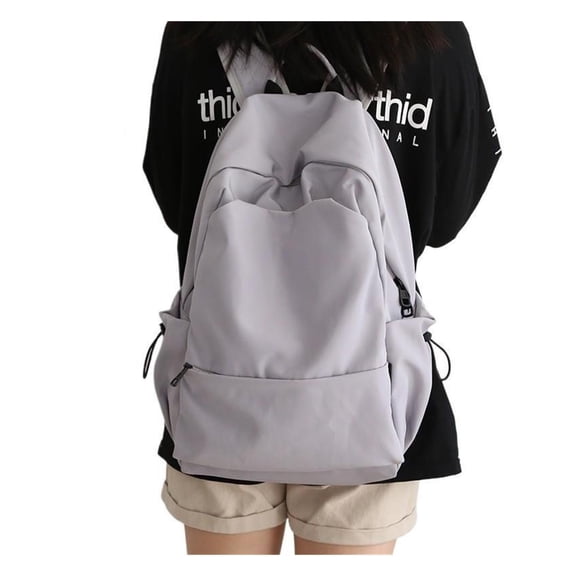 Large Capacity Solid Color Backpack for Men Women, Lightweight Casual Laptop Daypack, School Bookbag for Student Travel Daily Commute