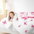 thumbnail image 4 of Feelyou Pink Bow-tie Queen Comforter Set, Butterfly Animal Bedding Comforter Set, 3pcs, 4 of 8