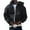 Black, variant on MIASHUI Unisex Full Zip Up Solid Color Hooded Sweatshirtå¨Ñ
ç·¨Trendy Casual Hop Style Open Front Jacket Grey,L