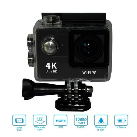 Mini Sport H9 Action Camera 2.0inch Display Ultra HD 4K 12MP WiFi Remote 30M Waterproof Camcorder for IOS (Best Action Rpg Ios)