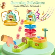 UQN Ball Drop Toys for 1 Year Old, Toddlers Toys with Hammer Pound Balls, Shoot Balls Game, Scoring Game, Ball Drop Tower for 1 Year Boys Girls Toys Gift, Montessori Toys for Toddlers 1-3 Year Old