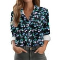 thumbnail image 2 of Levmjia Womens Shirt Blouse Long Sleeve Cotton V Neck Casual Work Office Button Down Top Comfortable Breathable Wrinkle Free Spring Fall Fashion, 2 of 5