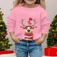 thumbnail image 2 of Byoo Christmas Teen Girls Sweatshirt Reindeer Print Round Neck Pullover Up Kids Xmas Casual Cozy Sweatshirt, 2 of 4