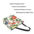 thumbnail image 3 of FORMRS Womens Canvas Tote Bag with Zipper Inner Pocket Shoulder Handbag, Colorful Flowers Pattern, 3 of 7