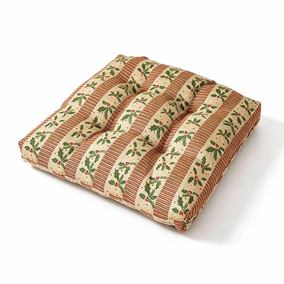 15.75 Christmas Tufted Seat Cushion,Soft Comfortable Chair Pad,Festive Printed Thick Pillow for Chairs,Holiday Home Decor