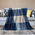 thumbnail image 2 of COMIO  Throw Blankets, Buffalo Plaid Throw Blanket for Couch Sofa Bed, Soft Warm Fuzzy Cozy Plush Checkered Blanket, Lightweight Farmhouse Decor (navyblue), 2 of 6