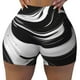 thumbnail image 2 of Fotbe Abstract Black White Swirls Shorts Sin Costuras – Shorts Deportivos de Cintura Alta para Mujer, Elásticos para Gimnasio, Yoga, Running o Ciclismo-Large, 2 of 8