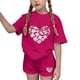 thumbnail image 1 of Vestido de manga corta para niños Día de San Patricio impreso de dos piezas Conjunto de cuello redondo con pantalones cortos, blusa de manga corta, 1 of 6
