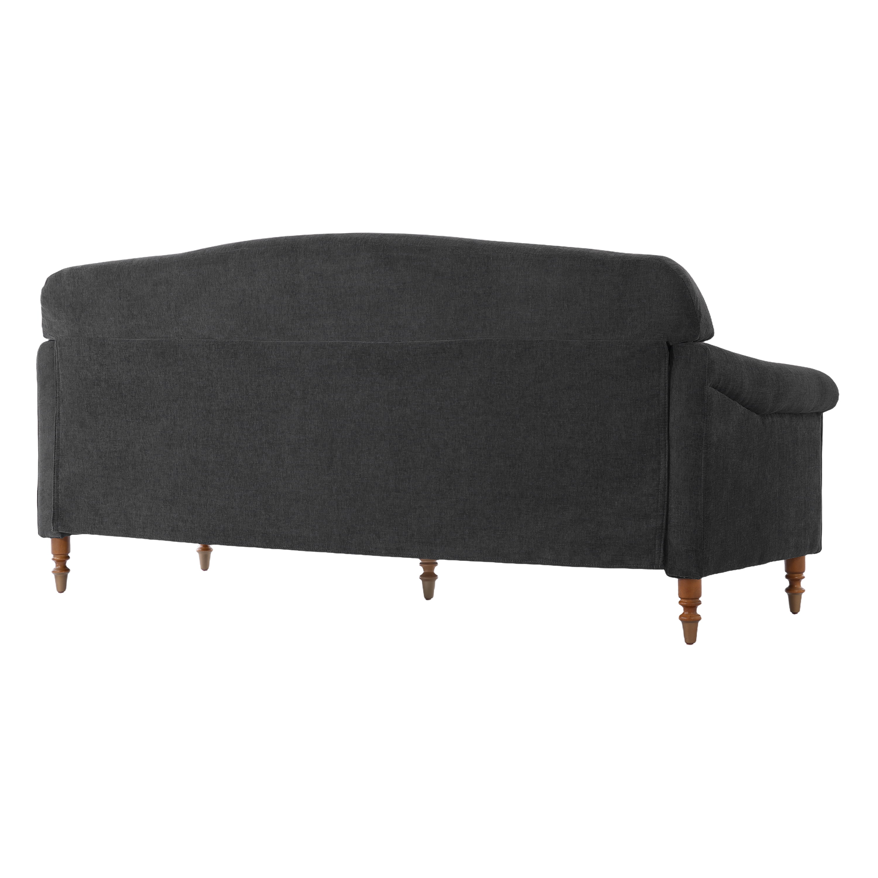 Elegant 77.5-Inch Loveseat Sofa with Rolled Arms and Chenille Upholstery, 2-Seater Couch for Living Room and Reading Corner, Grey