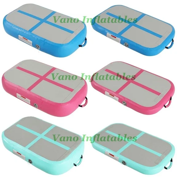 Air Block Gymnastics Airtrack Mat Inflatable Tumble Mattress 100x60x10cm Blue