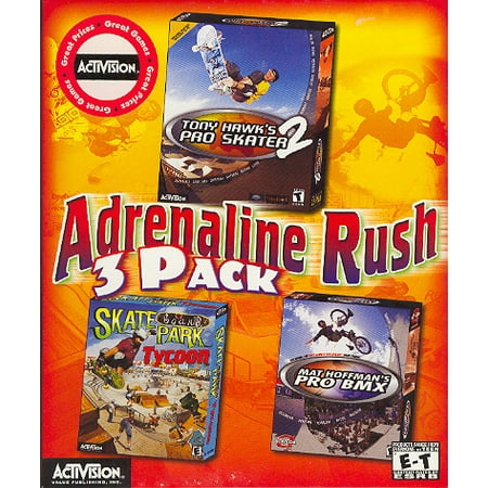 3 Classic Adrenaline PC Games: Tony Hawk Pro Skater 2 + Mat Hoffman's Pro BMX + Skate Board Park