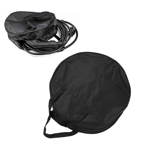 Xirurus Cable Organizer Bag, Round Water-Resistant 600D Oxford Storage for Cables & Hoses, 5.5x16 Inch with Handles
