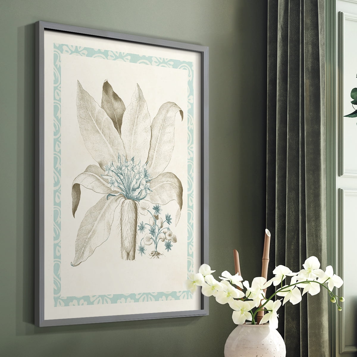 Willow Blue Besler V Framed Print - Solid Wood in Single Picture Frame Solid Wood 2 Framed Print