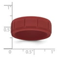 thumbnail image 2 of Silicone Dark Red 8mm Grid Pattern Band Size 13 Ring for Women and Men, 2 of 2